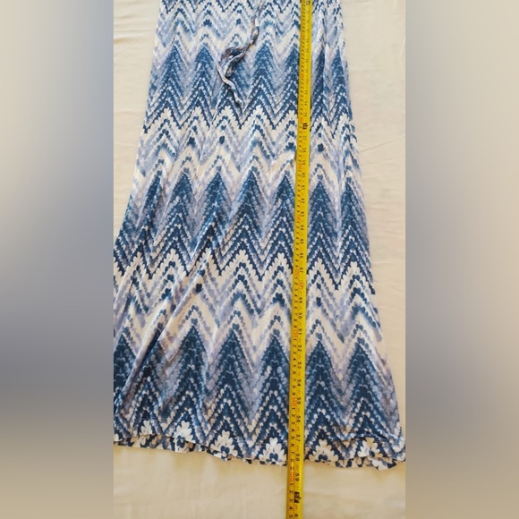 Design History Blue/white Sleeveless Long Maxi Dress Size Large, Tie Back - Picture 11 of 12